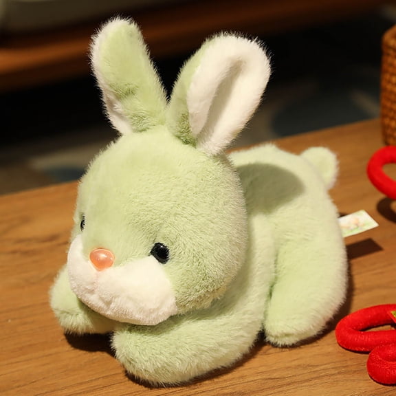 Crawling Bunny Plush Toy, 8" Soft Easter Rabbit Stuffed Animal for Basket Stuffers Green