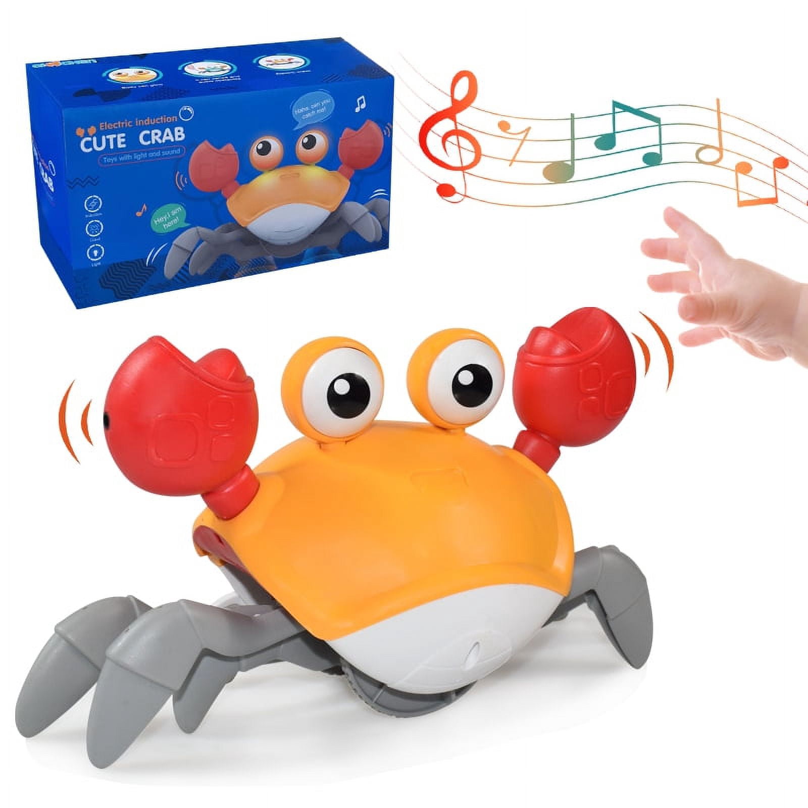 Crawling Crab Baby Toy - Infant Tummy Time Toys 3 4 5 6 7 8 9 10 11 12 Babies Boy 3-6 6-12 Learning Crawl 9-12 12-18 Walking Toddler 36 Months Old Music Development 1st Birthday Gifts