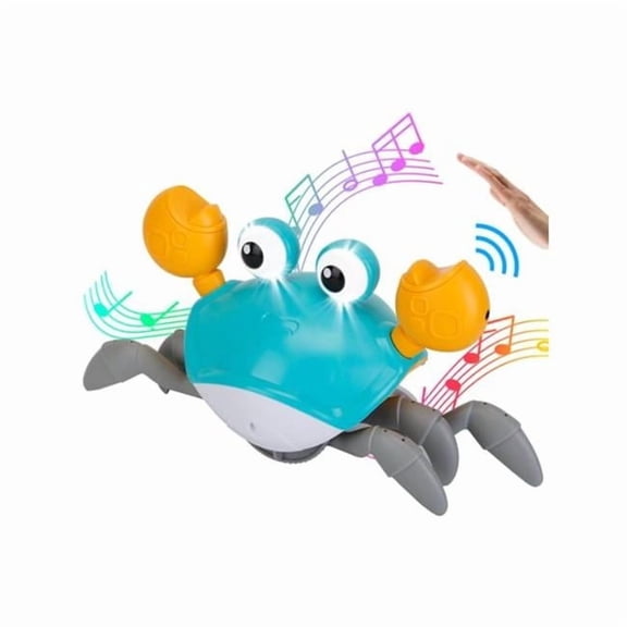 Crawling Crab Baby Toy with Music & LED Light for Kid Interactive Learning Toy Automatically Avoid Obstacles Walking Dancing Toy, Multi Color - Unisex