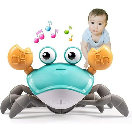 Crawling Crab Baby Toys - Infant Tummy Time Toy Gifts 3 4 5 6 7 8 9 10 11 12 Babies Boy Girl Dancing Walking Moving Learning Crawl 0-6 to 12-18 Months Boys Girls Toddler Birthday Gifts (Green)