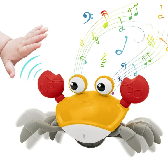 Crawling Crab Baby Toys with Music and Automatic Obstacle,Walking Crab Toddler Fun Toys