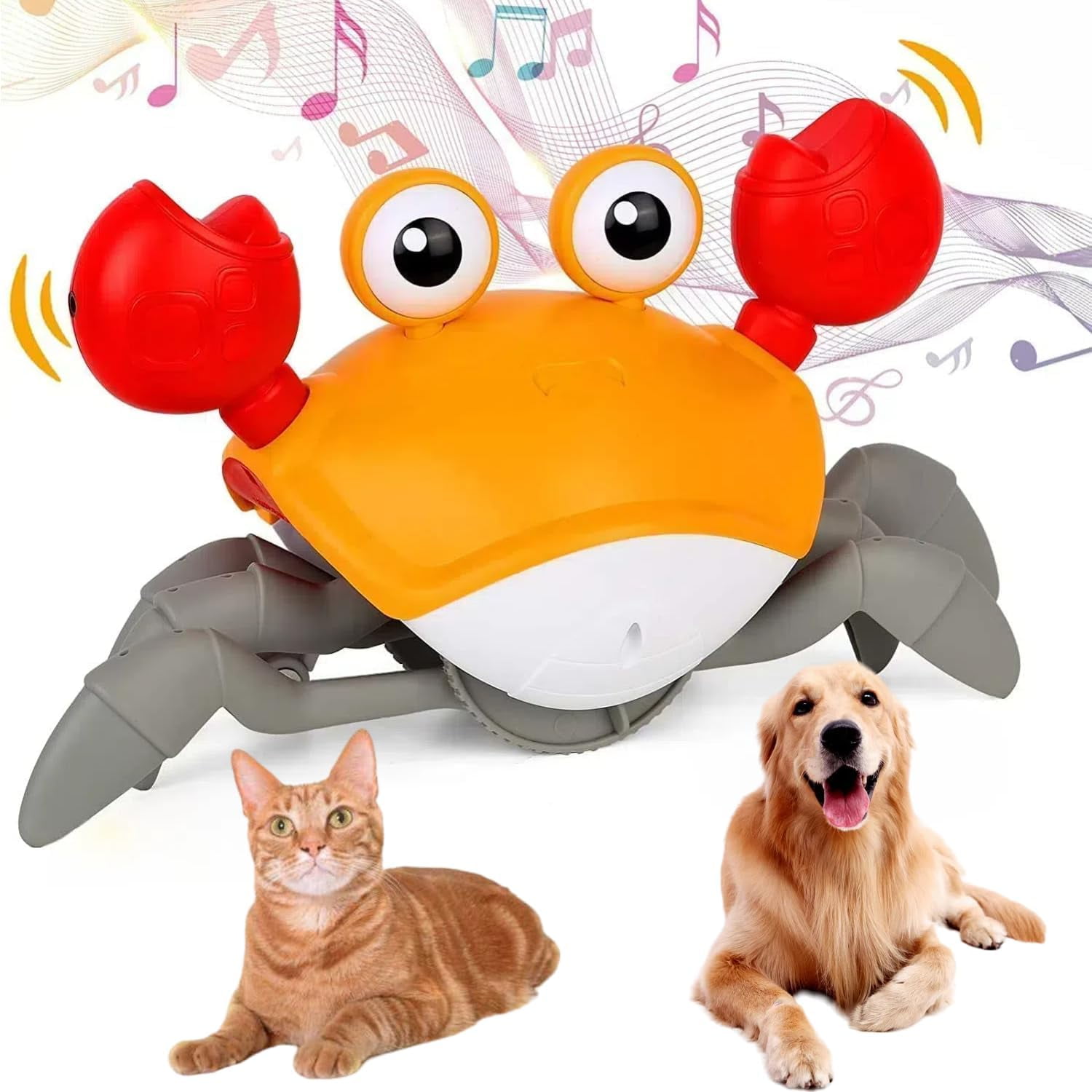 Crawling Crab Dog Cat Toys, Escaping Crab Dogs Cats Toy with Obstacle ...