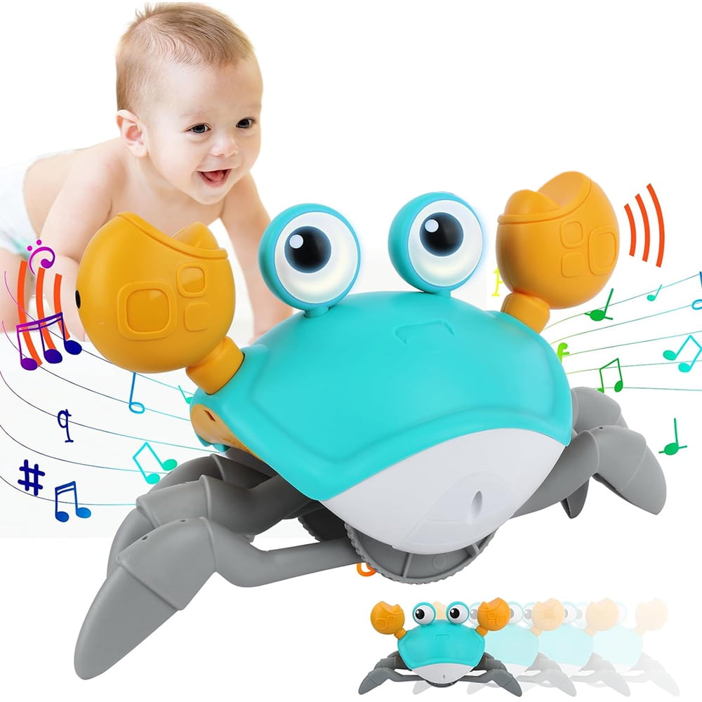 Crawling Crab Toy, Infant Tummy Time Baby Toys, Fun Interactive Dancing Walking Moving Toy