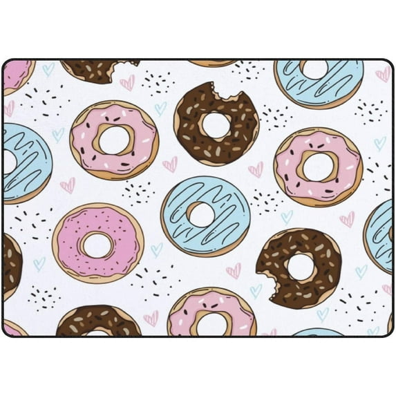 Crawling Indoor Carpet Play Mat Colorful Donuts for Living Room Bedroom Educational Nursery Floor Mat Area Rugs 60x39in
