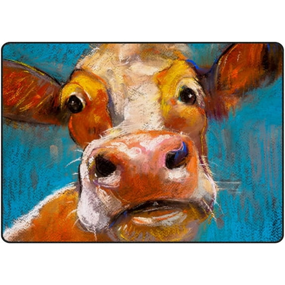 Crawling Indoor Carpet Play Mat Cow Pastel for Living Room Bedroom Educational Nursery Floor Mat Area Rugs 63x48in Carpet Runner