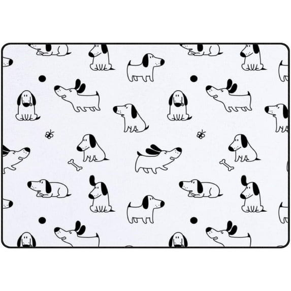 Crawling Indoor Carpet Play Mat Cute Dogs Puppies for Living Room Bedroom Educational Nursery Floor Mat Area Rugs 60x39in