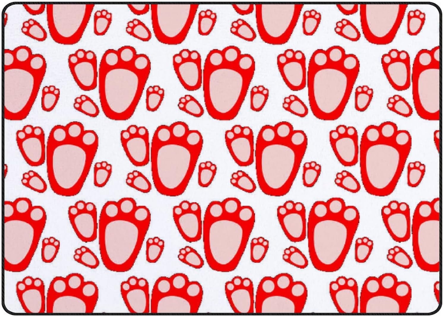 Crawling Indoor Carpet Play Mat Red Puppy Dog Paw for Living Room ...