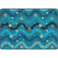 thumbnail image 1 of Crawling Indoor Carpet Play Mat Star Gold Teal for Living Room Bedroom Educational Nursery Floor Mat Area Rugs 60x39inch Carpet Runner, 1 of 6