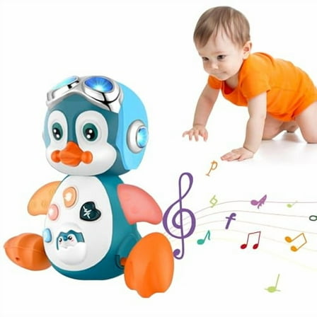Crawling Penguin Baby Musical Toys,Baby Tummy Time Toys for Infant 0-3 0-6 6-12 12-18 Months Music Learning Crawl Interactive Development Toy with LED Lights,Babies Toddler Boy Girl Birthday Gift
