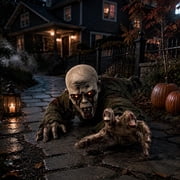 Crawling Zombie Animatronic, with Light & Sound, 45 Inch Moving Halloween Decoration for Haunted House, Hallway and Covered Yard
