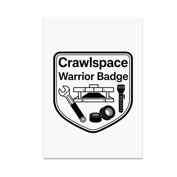 Crawlspace Warrior Badge Design - HVAC Apprentice - 13x19 Poster Print