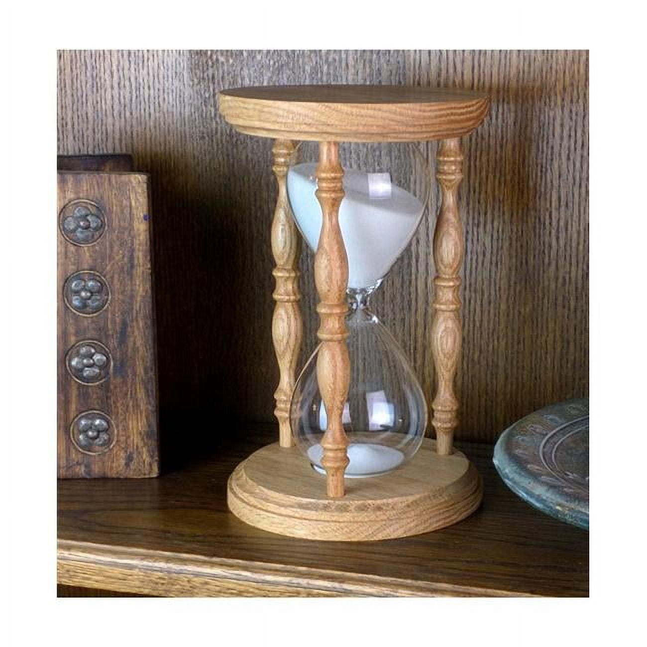 Cray Cray Supply HG-SF-OW-10 Fancy Oak Hour Glass with White Sand
