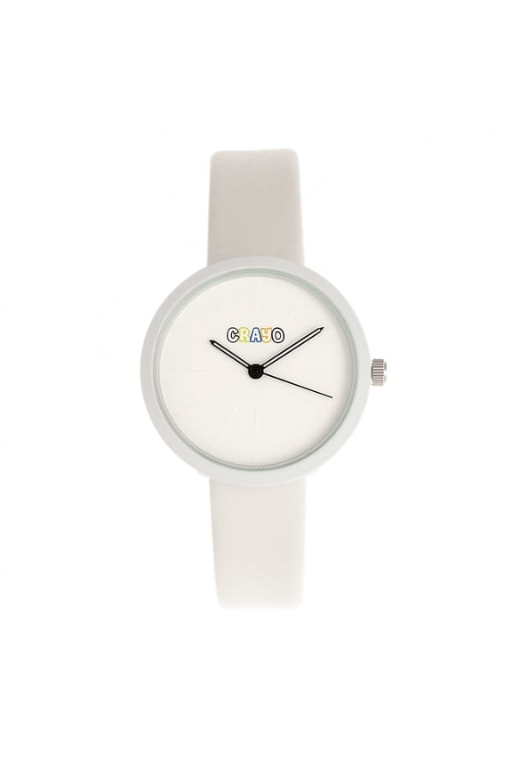 Blade Leatherette Strap Watch - White