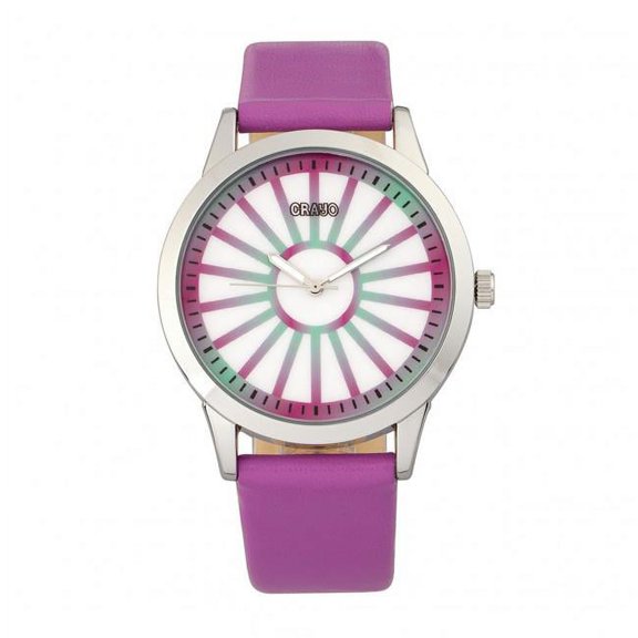 Crayo CRACR5001 Electric Leatherette Strap Watch - Fuchsia