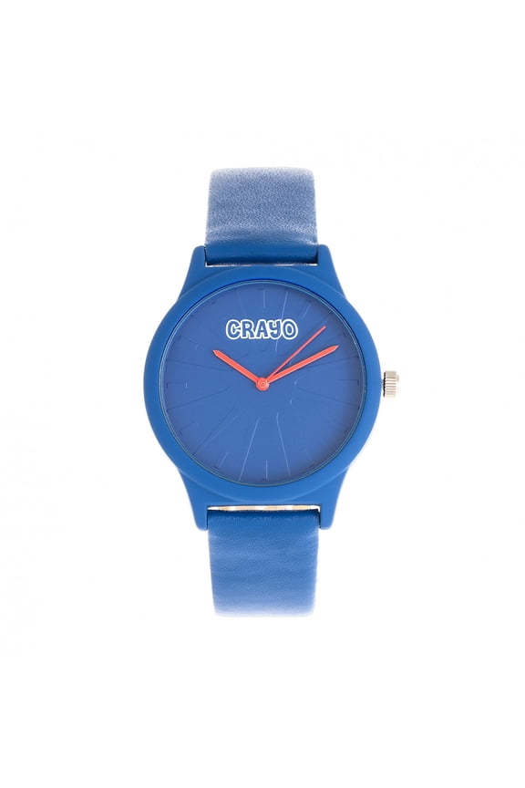 Splat Leatherette Strap Watch - Blue