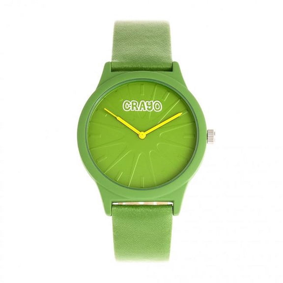 Crayo Splat Leatherette Strap Watch - Green