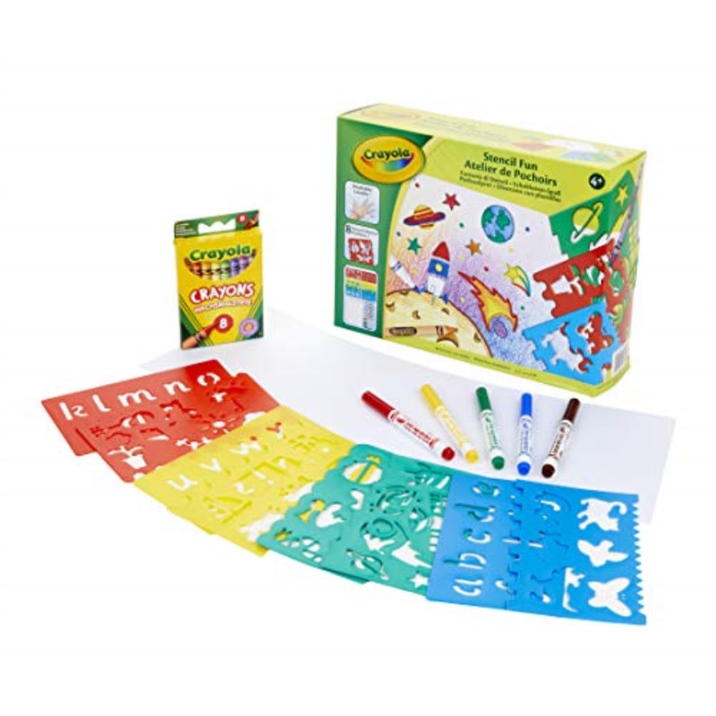 CRAYOLA 04-8738 Color Spray | Aerografo Manuale Per Bambini | Crea Effetti Spray Con I Pennarelli | Include Stencil E Pennarelli Per Tessuto | Dai 6 Anni