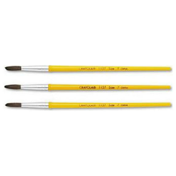 Crayola. 051127007 Watercolor Brush Set- Size 7- Camel Hair Blend- Round- 3 Per Pack