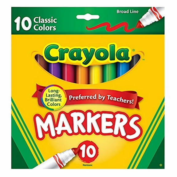 Crayola 10 Classic Broad Line Markers (Pack of 5)