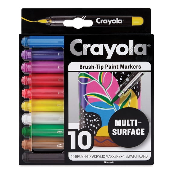Crayola® 10-Count Brush Acrylic Paint Markers - Walmart.com