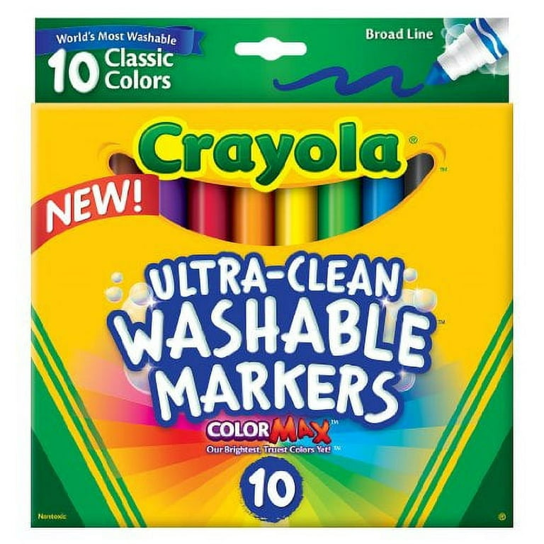Crayola Ultraclean Broadline Classic Washable Markers (10 Count), (Pack of  3)