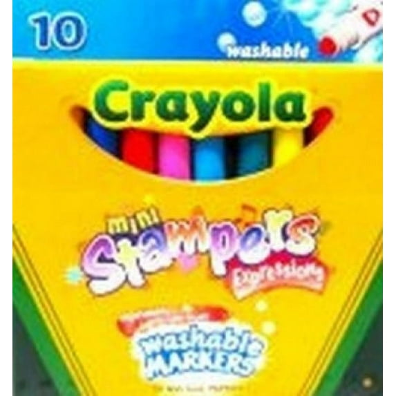 Crayola 10 Washable Mini-Stamper Expression Markers (6 Pack)