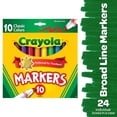 thumbnail image 1 of Crayola 10ct Broad Line Markers, Classic Colors, (Case Contains 24 Packs), Bulk School Supplies, 1 of 9