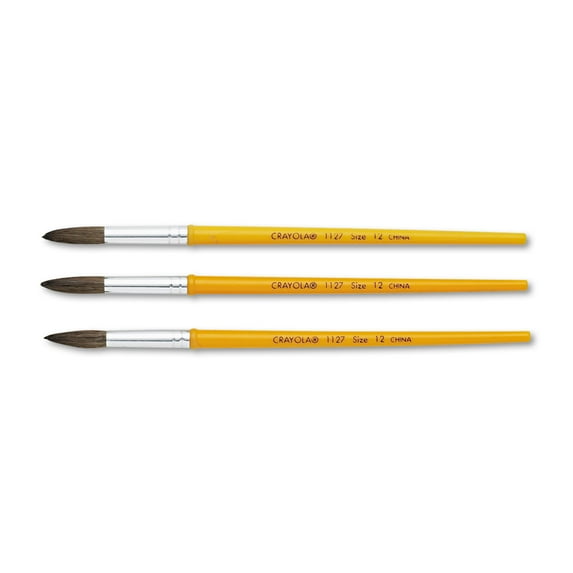 Crayola Natural Paint Brushes, Yellow, 1 Dozen