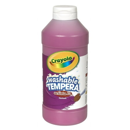 Crayola Artista II Non-Toxic Washable Tempera Paint, 1 pt Squeeze Bottle, Magenta