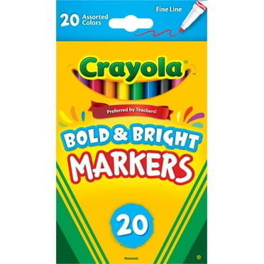 Crayola 20 Ct Fine Line Classic Markers, Classroom Supplies for Teachers, Back to School Supplies for Kids