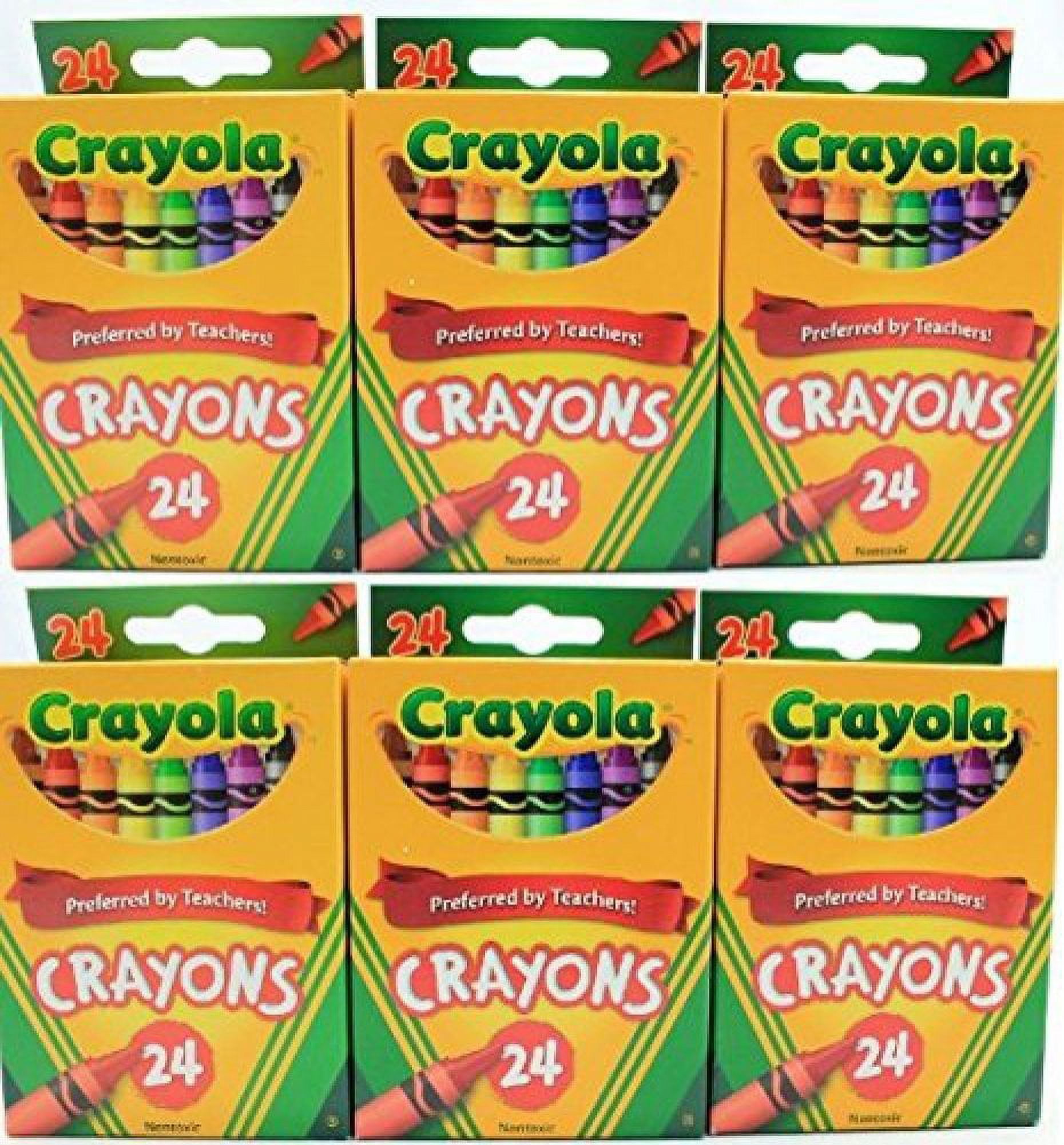 Crayola 24 Count Assorted Bold Crayons, NonToxic, Ideal for School Coloring, 6 Packs