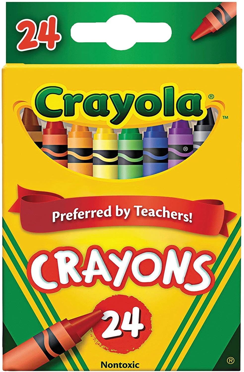School Smart Non-Toxic Regular Crayon in Tuck Box, 5/16 x 3-1/2 in, Assorted Color, Pack of 16