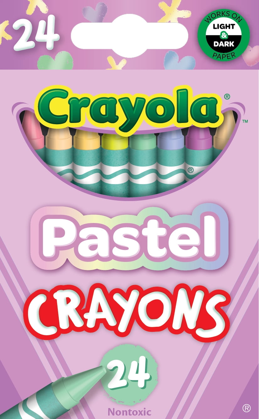 Crayola Pastel Crayons, 24 Ct, Cute Back to School Supplies for Kids ...