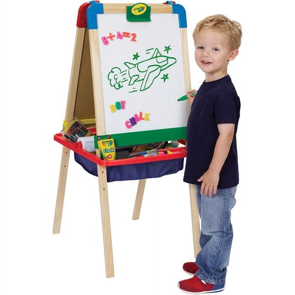 Crayola Kids Dual Sided Wooden Art Easel with Chalkboard and Dry Erase  Supplies, 1 Piece - Harris Teeter