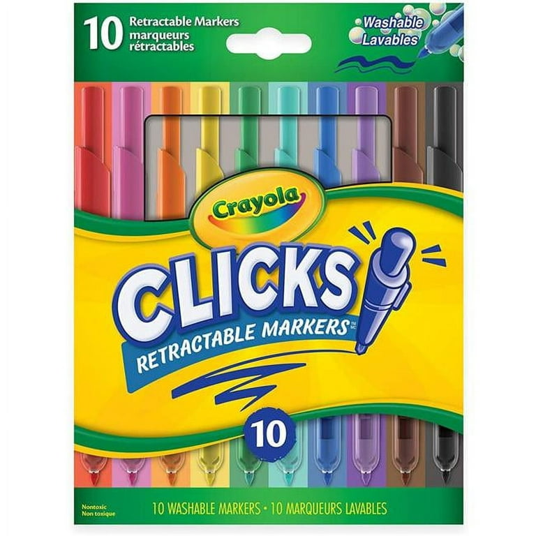 Crayola 30386615 SuperClicks Retractable Markers, 10 Count