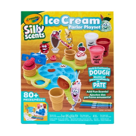 Crayola Silly Scents Ice Cream Toy, Kids Modeling Dough, Play Food Toy with Scented Markers, Gifts 4+