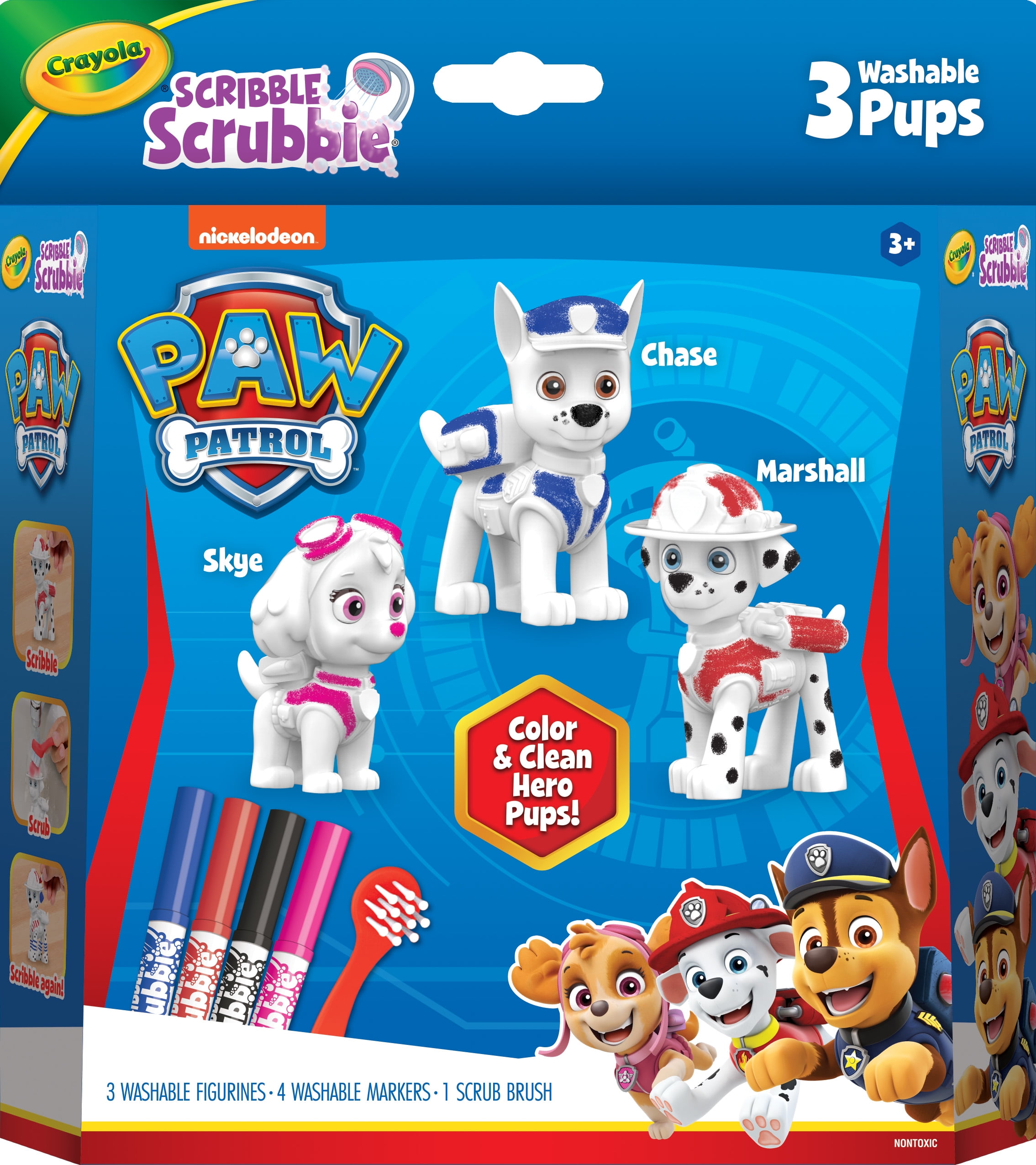 Crayola Scribble Scrubbie PAW Patrol Toy, 3 Ct, Creative Play Activity, Chase, Marshall, Skye, Coloring Gift for Kids, 3+