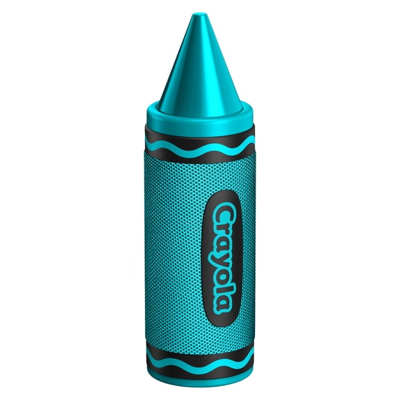 Crayola 5-Watt Portable Bluetooth Rechargeable Crayon Speaker with FM Radio, TWS, USB/microSD/Aux, up to 3 Hours of Play Time, Teal