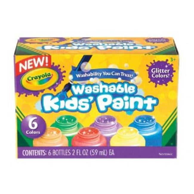 Crayola 54-2400 Washable Paint 6-Color Glitter Set
