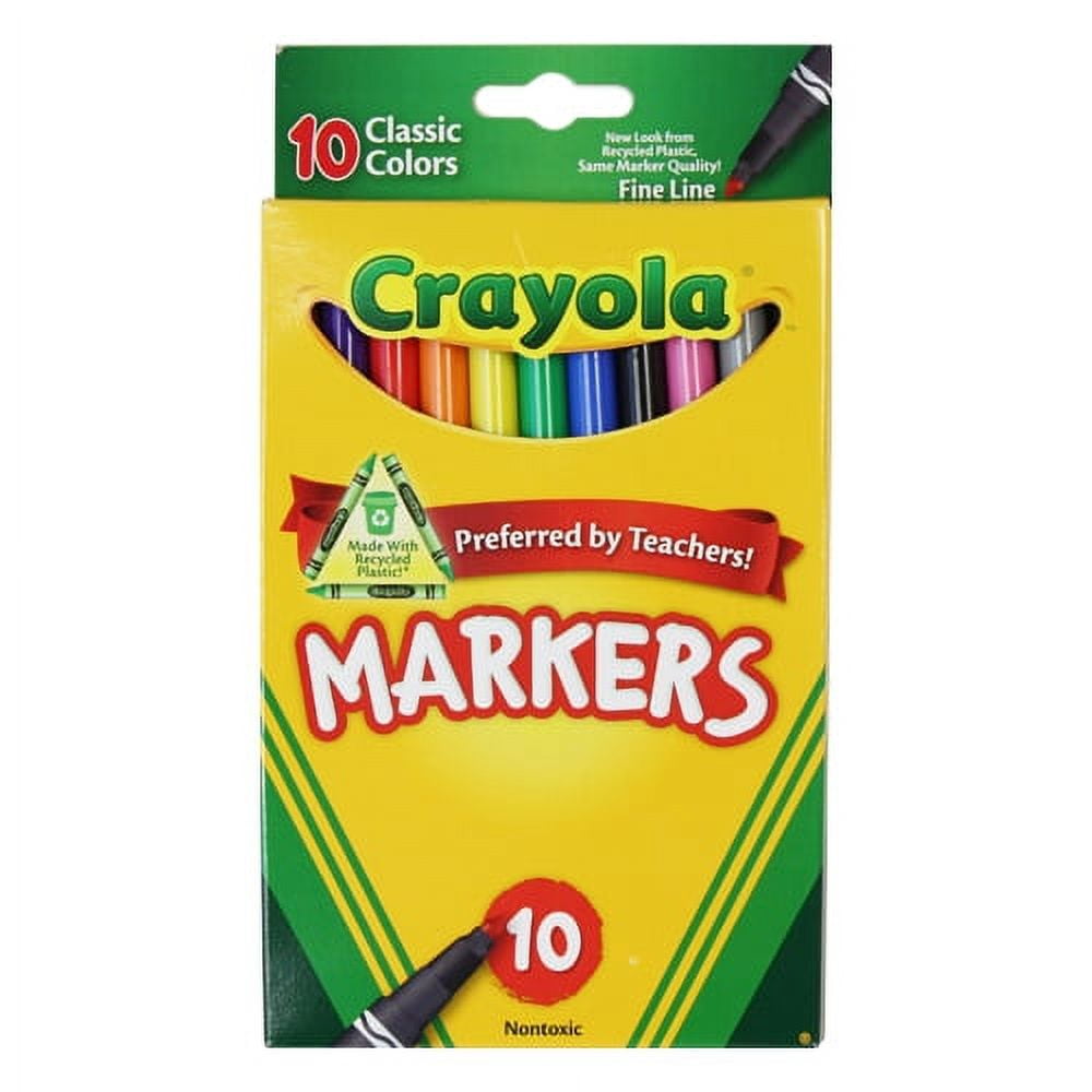 Crayola 58-7726 Classic Fine Line Markers Assorted Colors 10 Count (Pack of 48)