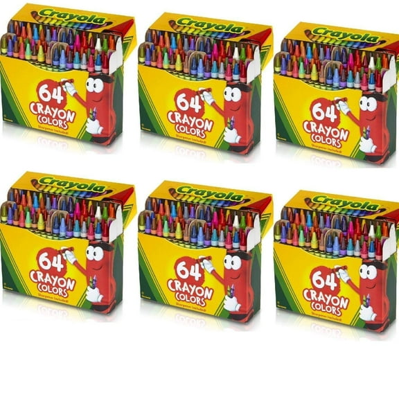 Crayola 6 Pack 64 Ct Crayons 52-0064, Assorted