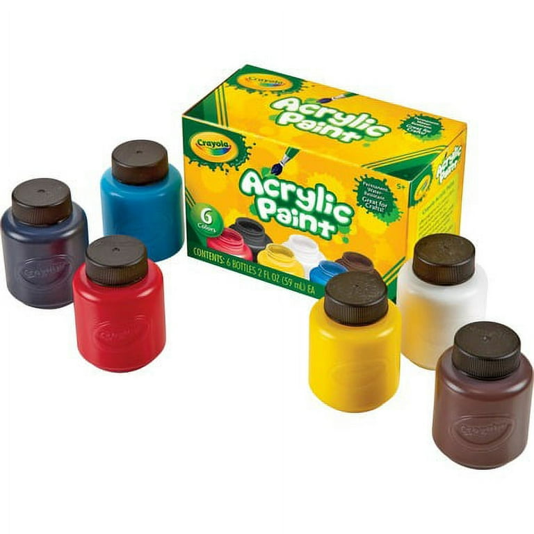 Crayola 6-color Acrylic Paint Set - 2 oz - 6 / Set - Deep Red, Brilliant Yellow, Burnt Umber, Ivory Black, Titanium White, Brilliant Blue Crayola 6-color Acrylic Paint Set - 2 oz - 6 / Set - Deep Red, Brilliant Yellow, Burnt Umber, Ivory Black, Titanium White, Brilliant Blue