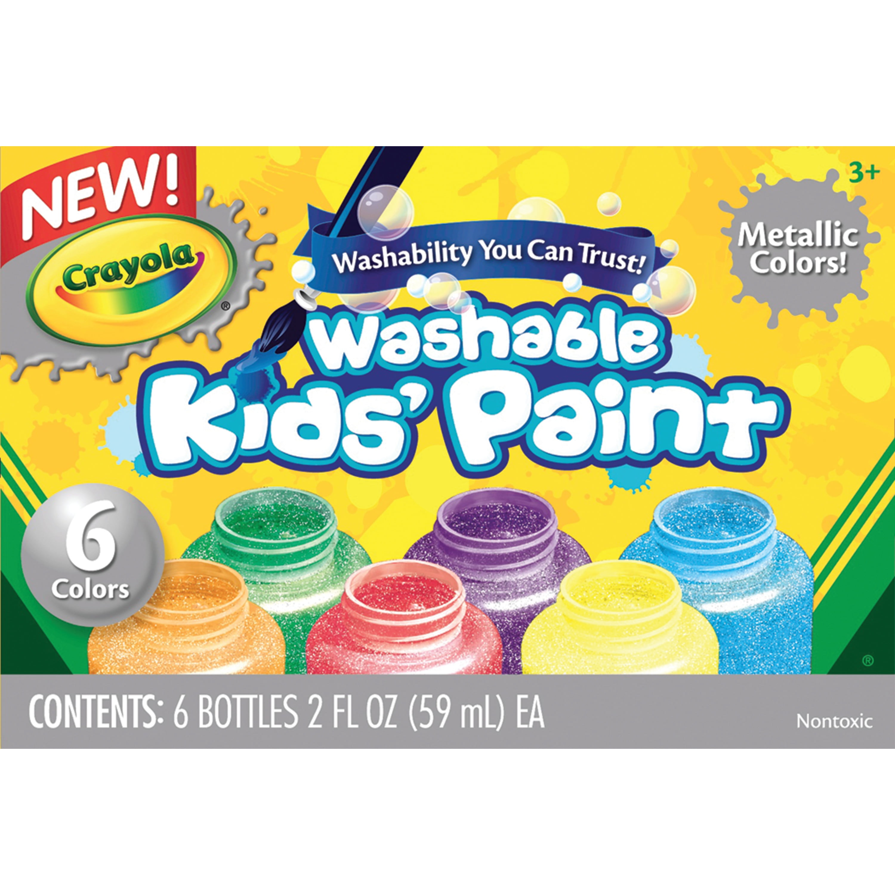 Crayola Easy Clean Finger Washable Paint, Art Supplies, Gifts for Toddlers,  Child 