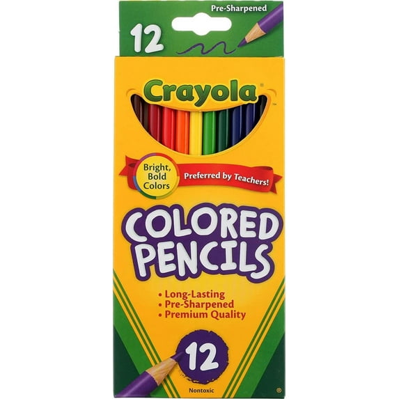 Crayola 68-4012 Long Colored Pencils 12 Count, Pack of 14