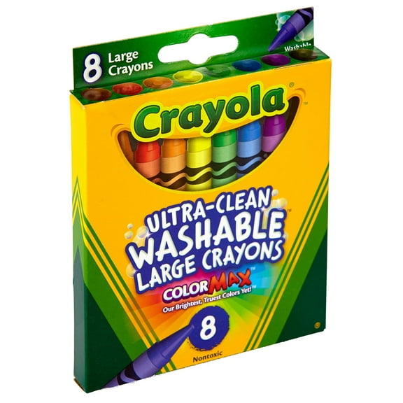 Crayola Ultra-Clean Crayons, Large, 8 Ct (3 pack) (Bundle)