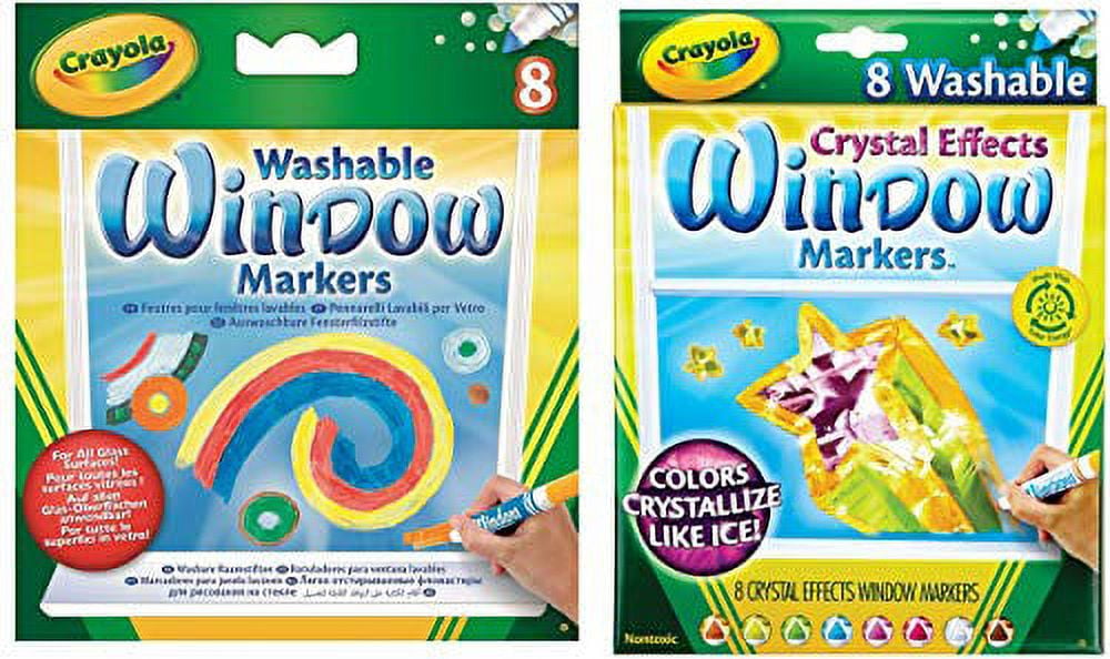 Crayola Washable Crystal Effects Window Markers, 8 Per Pack, 3-Pack at