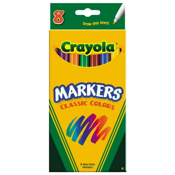 Crayola 8 Ct Classic Fine Tip Markers - Basic Supplies - 8 Pieces