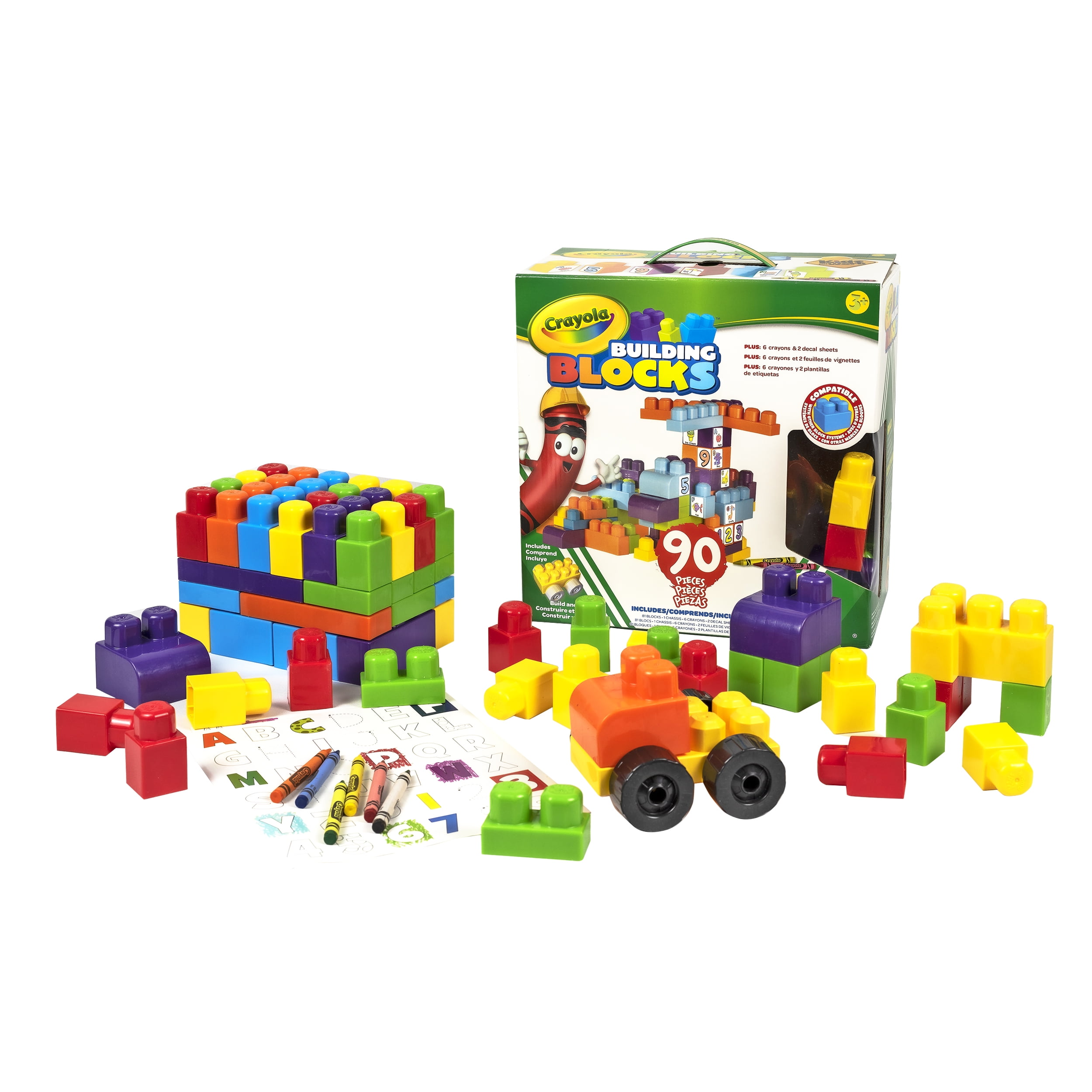Crayola 90 Pc. Multi Color Building Block Set for Toddler Ages 3