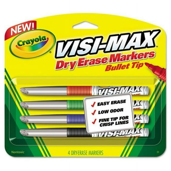 Crayola 988901 Dry Erase Marker Bullet Tip Fine - Assorted Colors