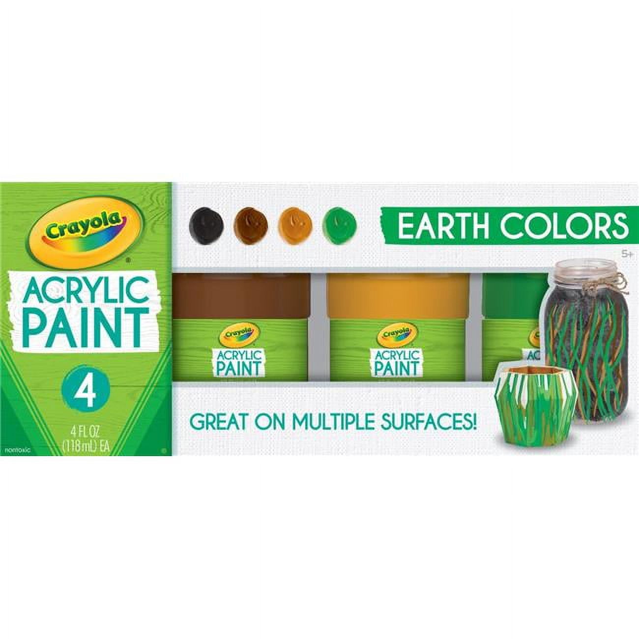 Crayola Acrylic Paint Set 4oz 4/Pkg-Earth - Walmart.com